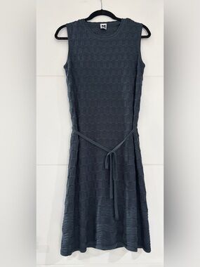 Missoni Sleeveless Knit Midi Dress, Charcoal Gray, Women’s Large Designer Dress
